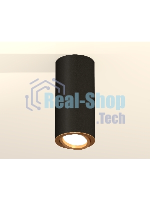 Светильник Ambrella Light XS7443004 SBK/PYG черный песок/золото желтое полированное MR16 GU5.3 (C7443, N7004)