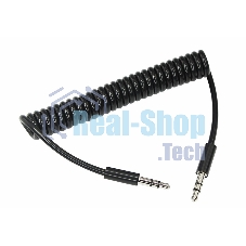 Аудиокабель AUX Rexant 3.5 мм шнур спираль 1 м черный