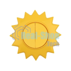 Выключатель двухклавишный Kranz HAPPY Солнце скрытой установки, желтый