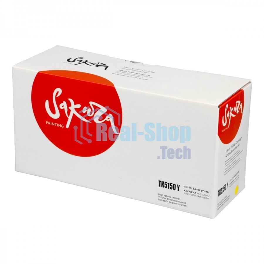 Картридж Sakura TK5150Y для Kyocera Mita ECOSYS P6035cdn/M6035cidn/M6535cidn, желтый, 10 000 к.