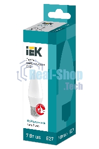 Лампа светодиодная ИЭК LLE-C35-7-230-40-E27 ECO C35 свеча 7Вт 230В 4000К E27