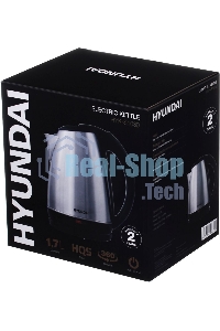 Чайник электрический Hyundai HYK-S1030 1.7л. 2200Вт серебристый матовый/черный (корпус: металл)