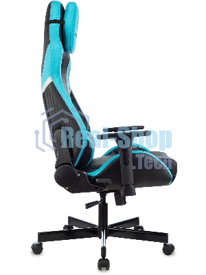 Кресло Knight Thunder 5X черный/голубой, экокожа, 120 кг, механизм качания