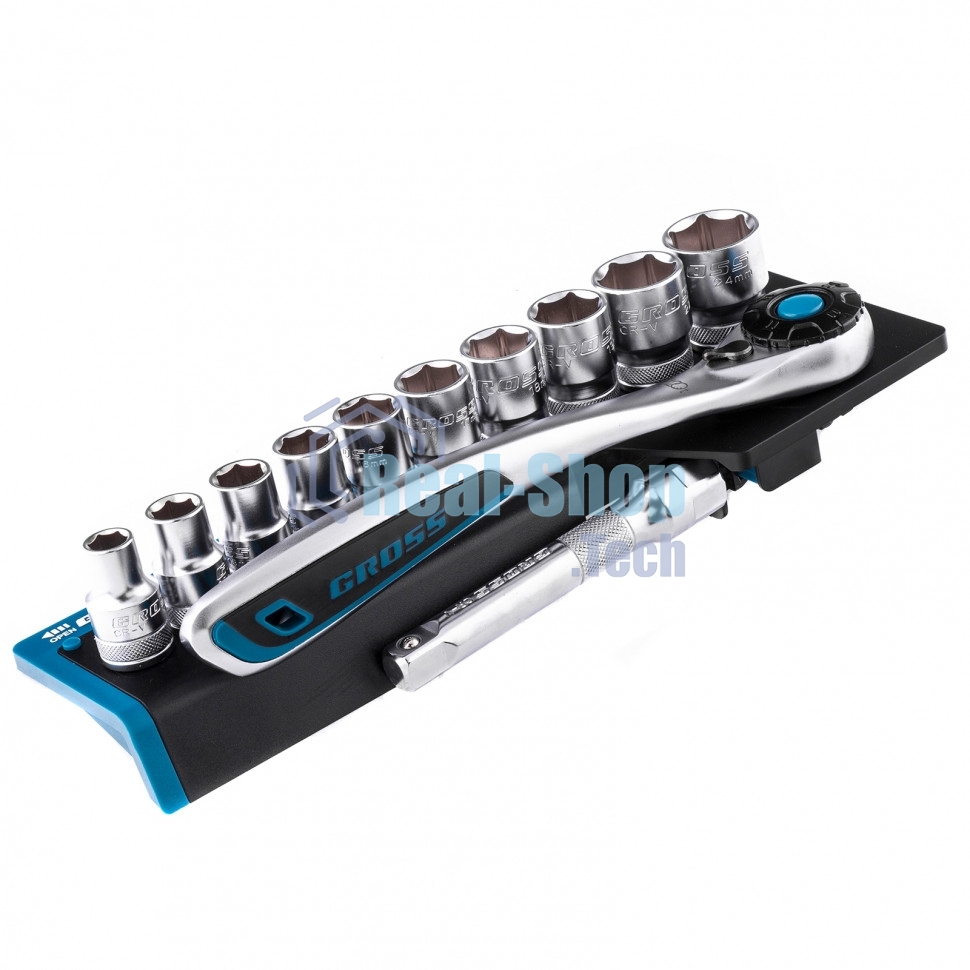 Набор торцевых головок Gross трещотка 120 зубьев, 12 предметов, 1/2