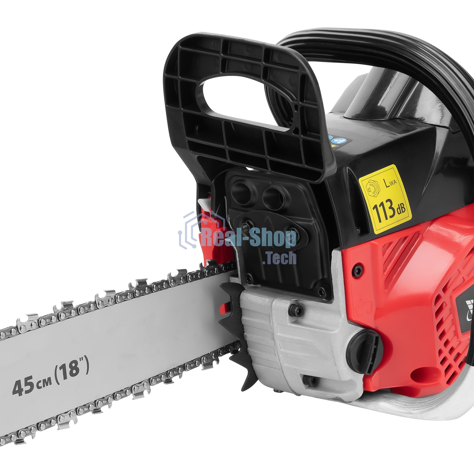 Пила цепная бензиновая MTX S-5218, шина 45 см, 52см3, 3 л.с., шаг 0,325, паз 1,5 мм, 72 зв