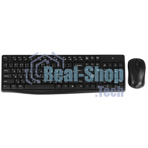 Комплект клавиатура+мышь Oklick S260W беспроводной, USB, 1600 DPI, чёрный
