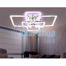 Потолочный светодиодный светильник FA5307/4+2 CH хром 176W 800*550*140 (ПДУ РАДИО 2.4G)