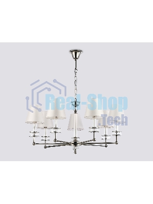 Люстра Ambrella light LH71003/7 BN/WH никель/белый E14*7 max 40W D820*1130