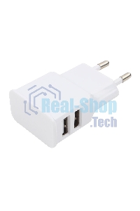 Сетевое зарядное устройство Cablexpert MP3A-PC-11 100/220V - 5V USB 2 порта, 2.1A, белый