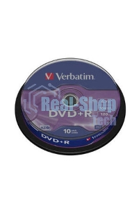 Диск DVD+R Verbatim 4.7Gb 16x Cake Box (10шт) (43498)