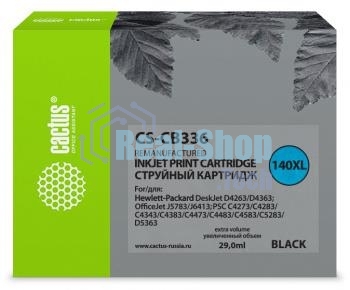 Картридж струйный Cactus CS-CB336 №140XL черный (29 мл.) для HP DJ D4263/D4363/DJ J5783/J6413/PSC C4273/C4283/C4343/C4383/C4473/C4483/C4583/C5283/D5363