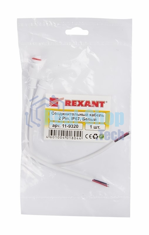 Соединительный кабель Rexant (2pin) герметичный (IP67) 2х0.35 мм² белый