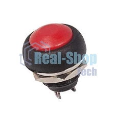 Выключатель-кнопка Rexant 250V 1А (2с) OFF-(ON) Б/Фикс красная Micro