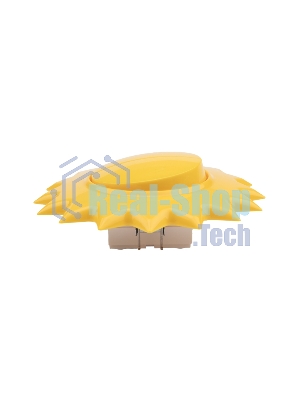 Выключатель двухклавишный Kranz HAPPY Солнце скрытой установки, желтый