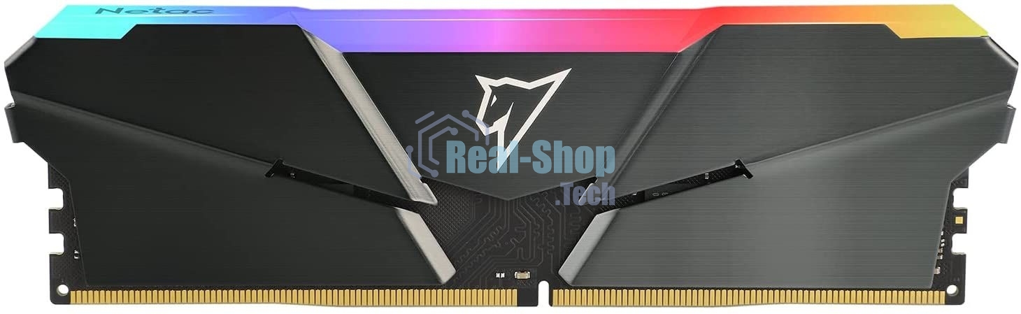 Оперативная память NETAC Shadow, DDR4, 16GB (1x16GB), 3200MHz, CL16, DIMM, с радиатором, RGB, серый