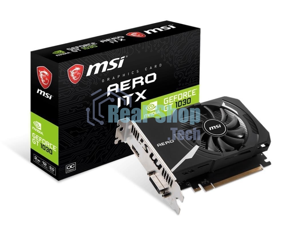 Видеокарта MSI PCIE16 GT1030 2GB GDDR4 GT 1030 AERO ITX 2GD4 OC