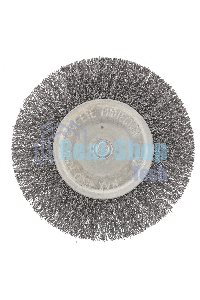 Щетка для дрели Сибртех 100 мм, плоская со шпилькой, витая проволока 0,3 мм