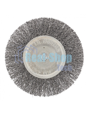 Щетка для дрели Сибртех 100 мм, плоская со шпилькой, витая проволока 0,3 мм
