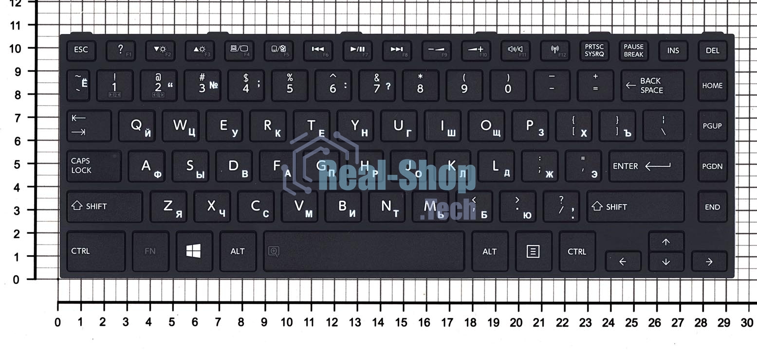 Клавиатура для ноутбука Toshiba Satellite C40-B черная с рамкой