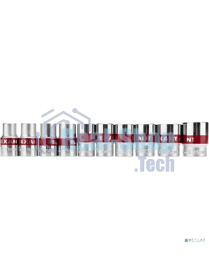 Набор торцевых головок Rexant 1/2, двенадцатигранные, CrV, 10 шт., 10-24 мм