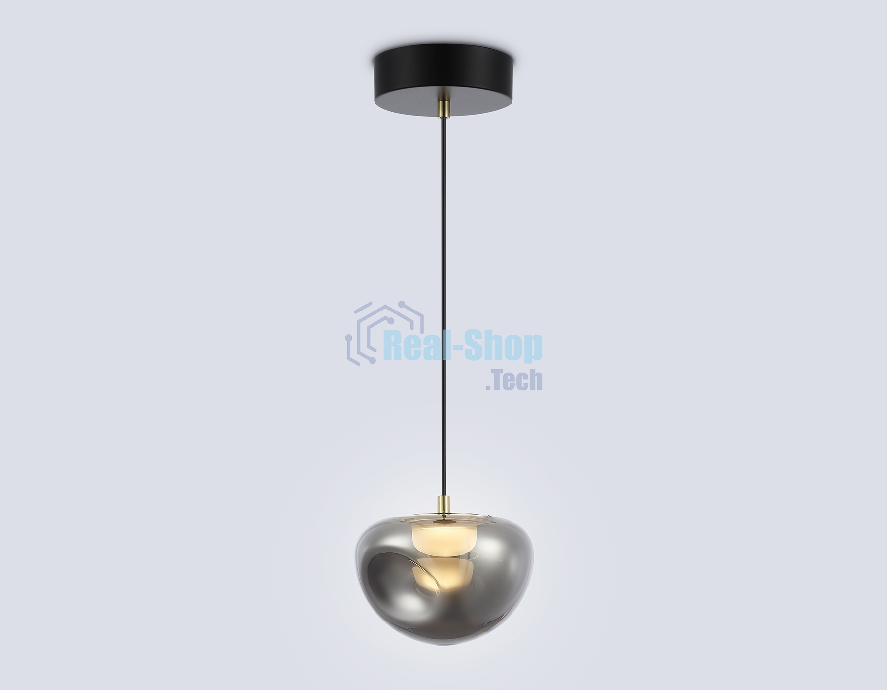 Подвесной светодиодный светильник Ambrella light LH12001 BK/GD/SM черный/золото/дымчатый 6W 3000K D180*145
