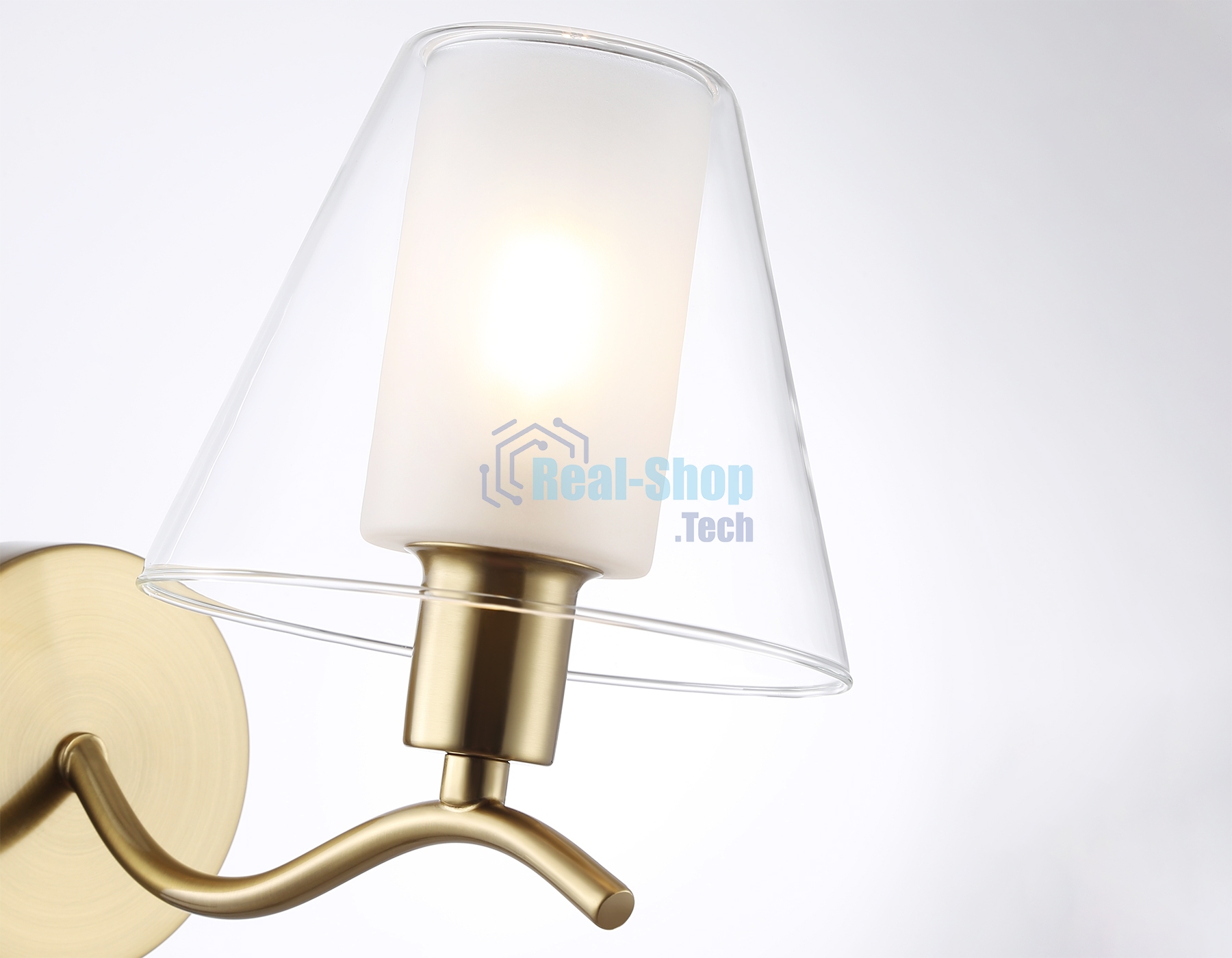 Настенный светильник Ambrella light LH57095 BS/FR латунь/белый матовый E14 max 40W 230*140*200