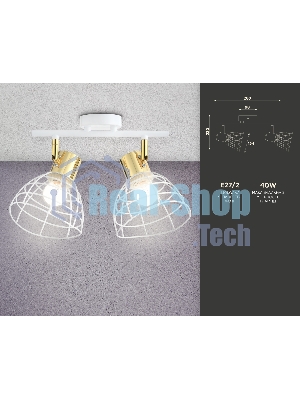 Светильник Ambrella light TR8601/2 WH/GD белый/золото E27*2 max 40W 260*154*230