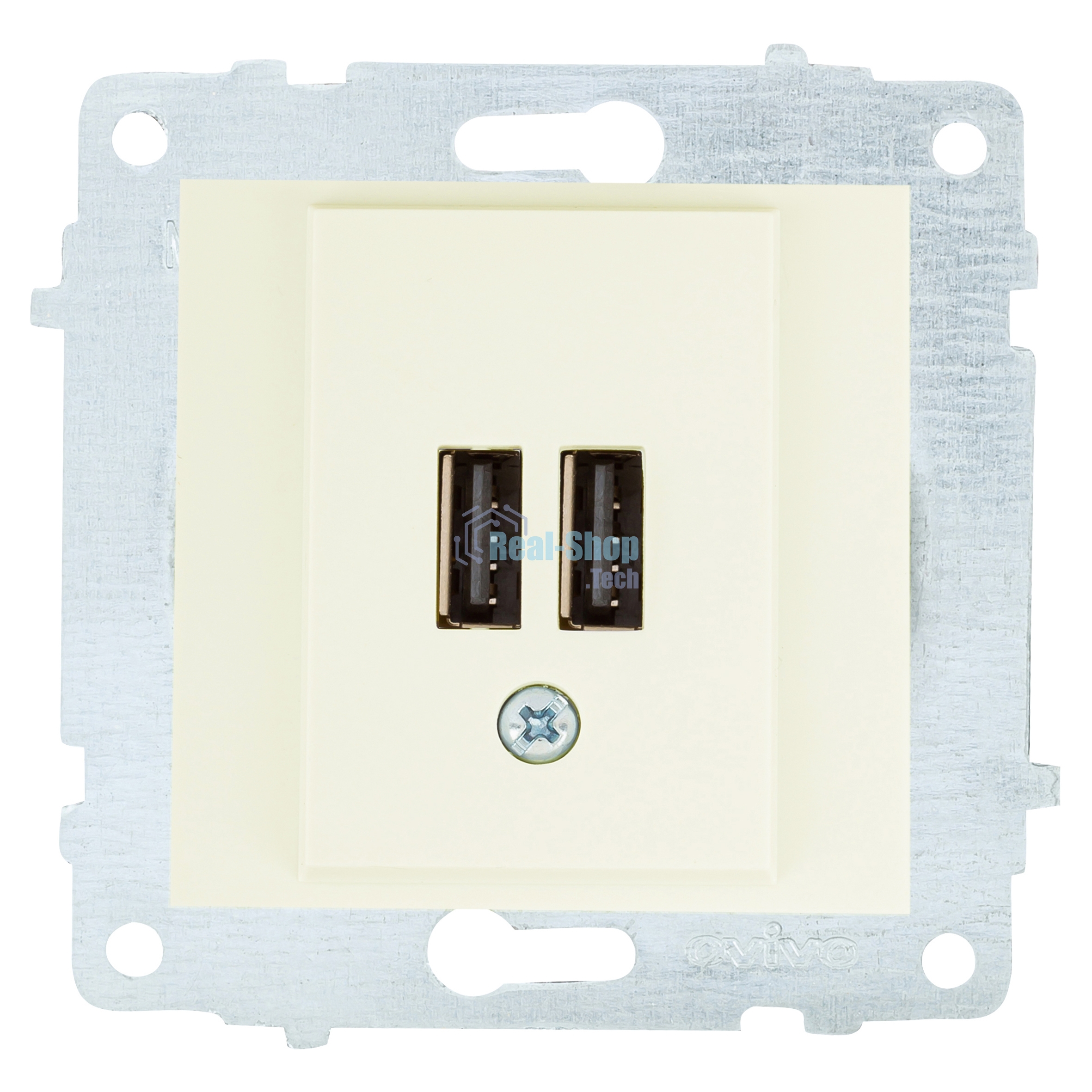 Ovivo Механизм розетки USB 5V-2A (2 порта), крем, 600-000302-247