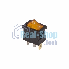 Выключатель клавишный Rexant 12V 15А (3с) ON-OFF желтый с подсветкой Mini