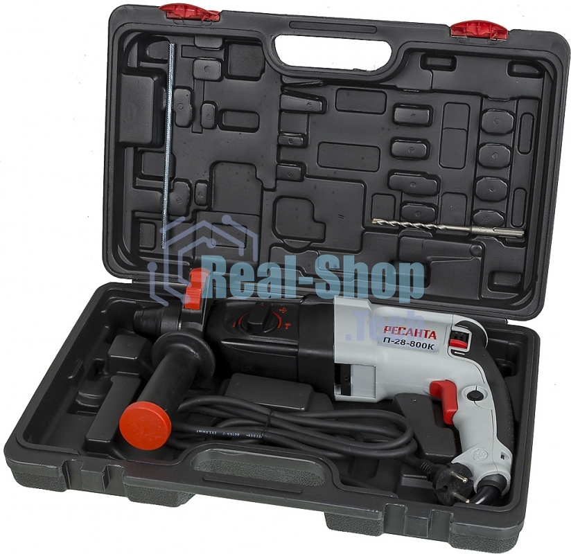 Перфоратор Ресанта П-28-800К патрон:SDS-plus уд.:3.4Дж 800Вт (кейс в комплекте)