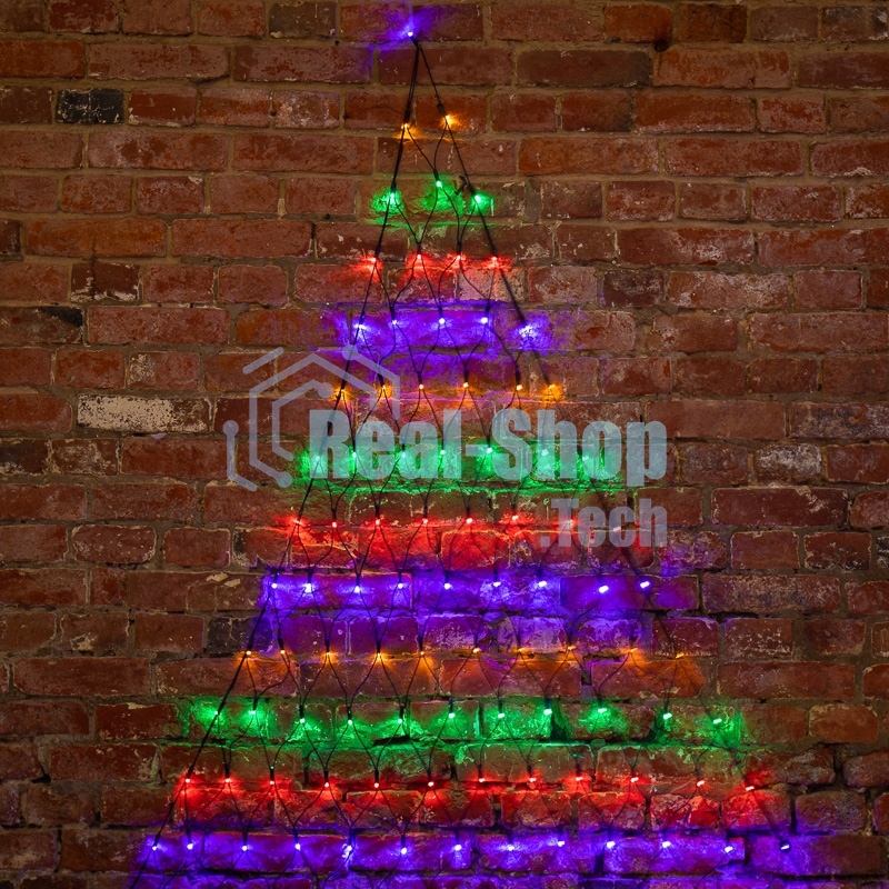 Гирлянда Neon-night Сеть 2х2х1.5 м, свечение с динамикой, прозрачный ПВХ, 136 LED, 230 В, цвет свечения мультиколор