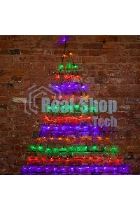 Гирлянда Neon-night Сеть 2х2х1.5 м, свечение с динамикой, прозрачный ПВХ, 136 LED, 230 В, цвет свечения мультиколор