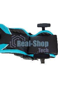 Кресло игровое Knight Thunder 5X черный/голубой эко.кожа крестов. металл