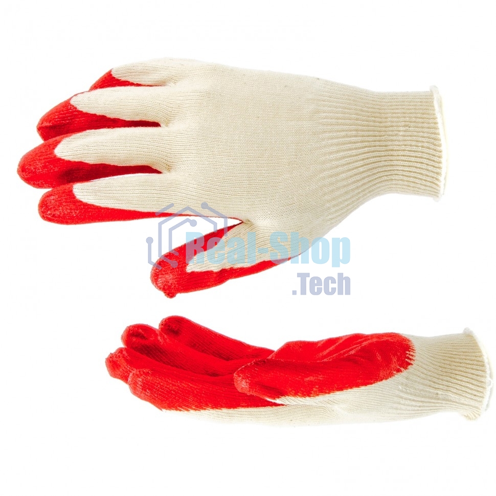 Перчатки трикотажные с натуральным латексным обливом, 13 класс Россия