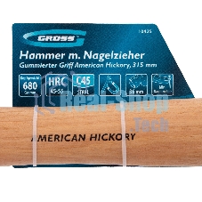 Молоток-гвоздодер Gross AMERICAN HICKORY 680 г, угол 75, магнит, обрезиненная рукоятка