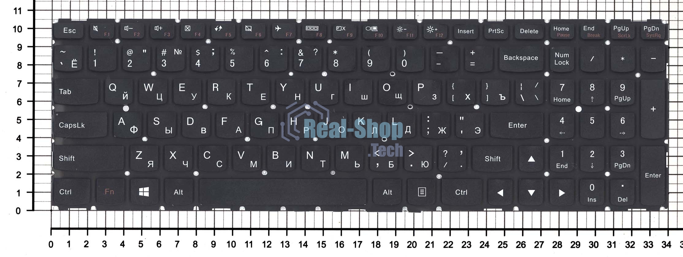 Клавиатура для ноутбука Lenovo Yoga 500-15, черная