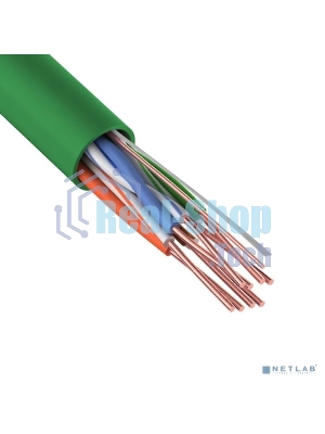 Кабель витая пара Rexant U/UTP, cat.5e, нг(А)-LSLTx, 4х2х0,52мм, 24AWG, INDOOR, SOLID, зеленый, 305м