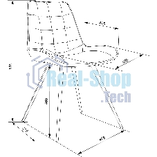 Стул для дома Бюрократ CH-K2_2 комплект 2 шт т.серый Holland 18 металл черный на ножках