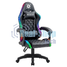 Кресло Defender ENERGY черный, экокожа, 120 кг, механизм качания