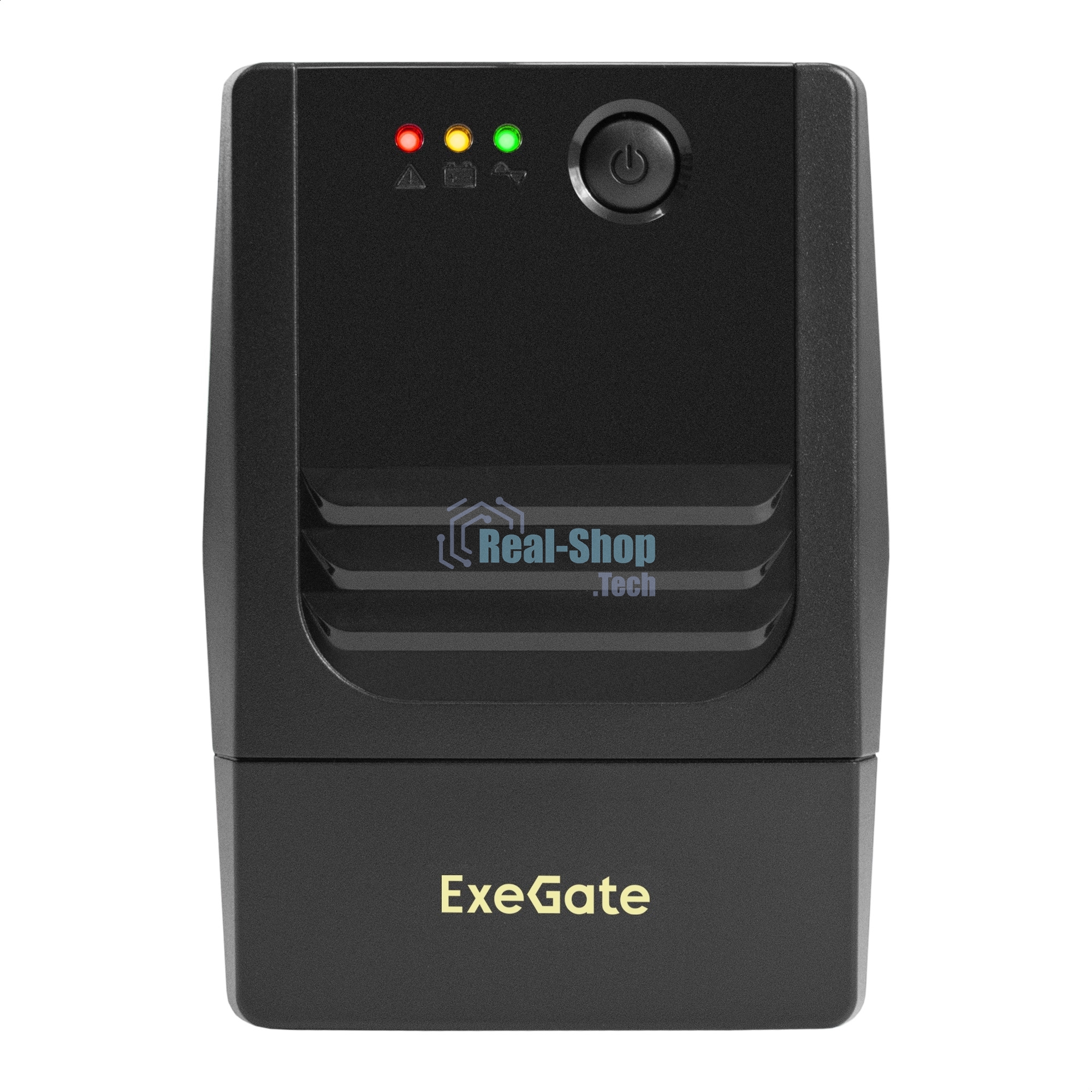 Источник бесперебойного питания ExeGate Power NB-650.LED.AVR.2SH.USB (650VA/390W, LED, AVR, 2*Schuko, USB, батарея 12V 7Ah, черный)