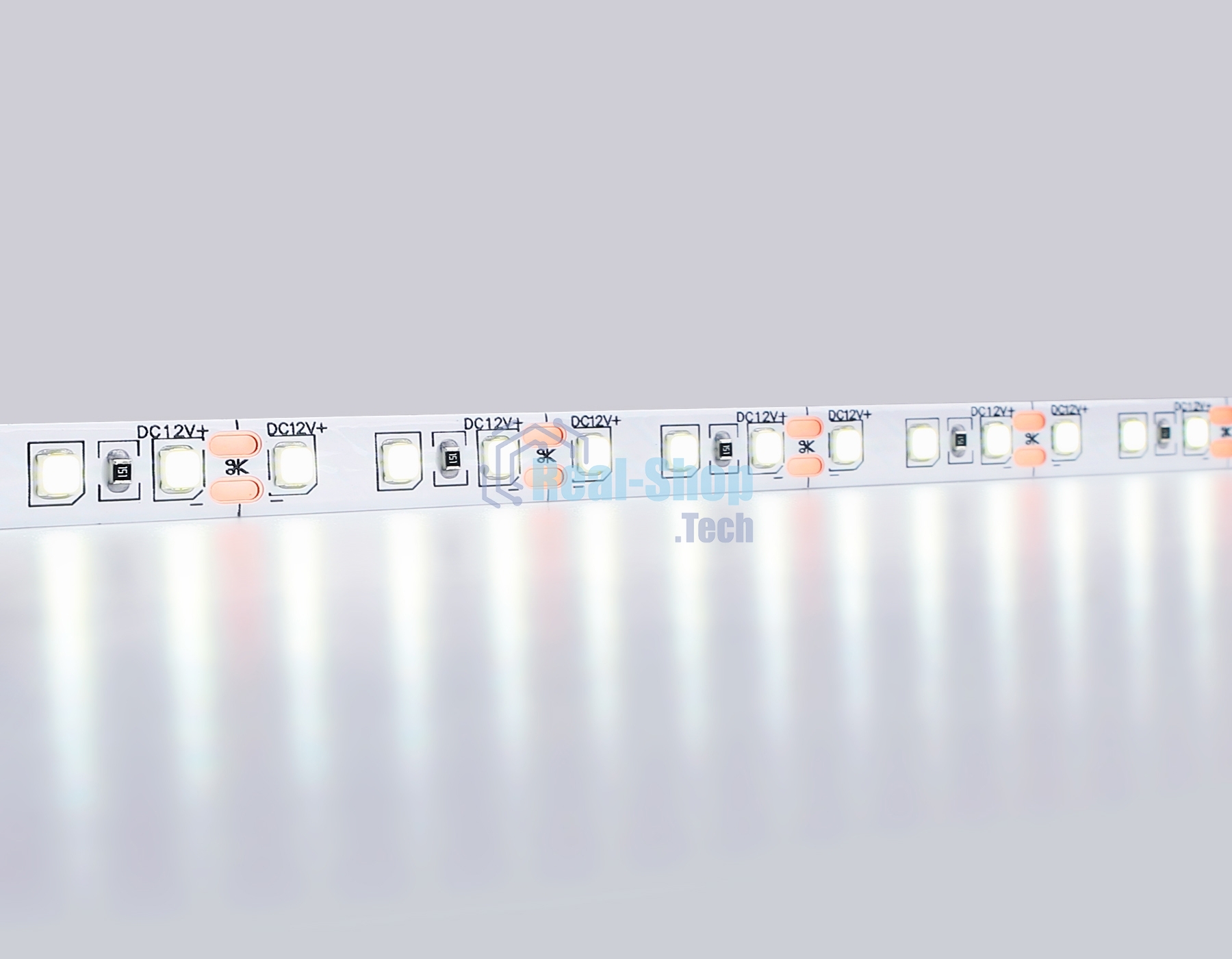 Светодиодная лента Ambrella light GS1203 2835 120Led/ 9.6W m/ 12V IP65 6500K/ 5000*8*2.27mm (2 конт.)