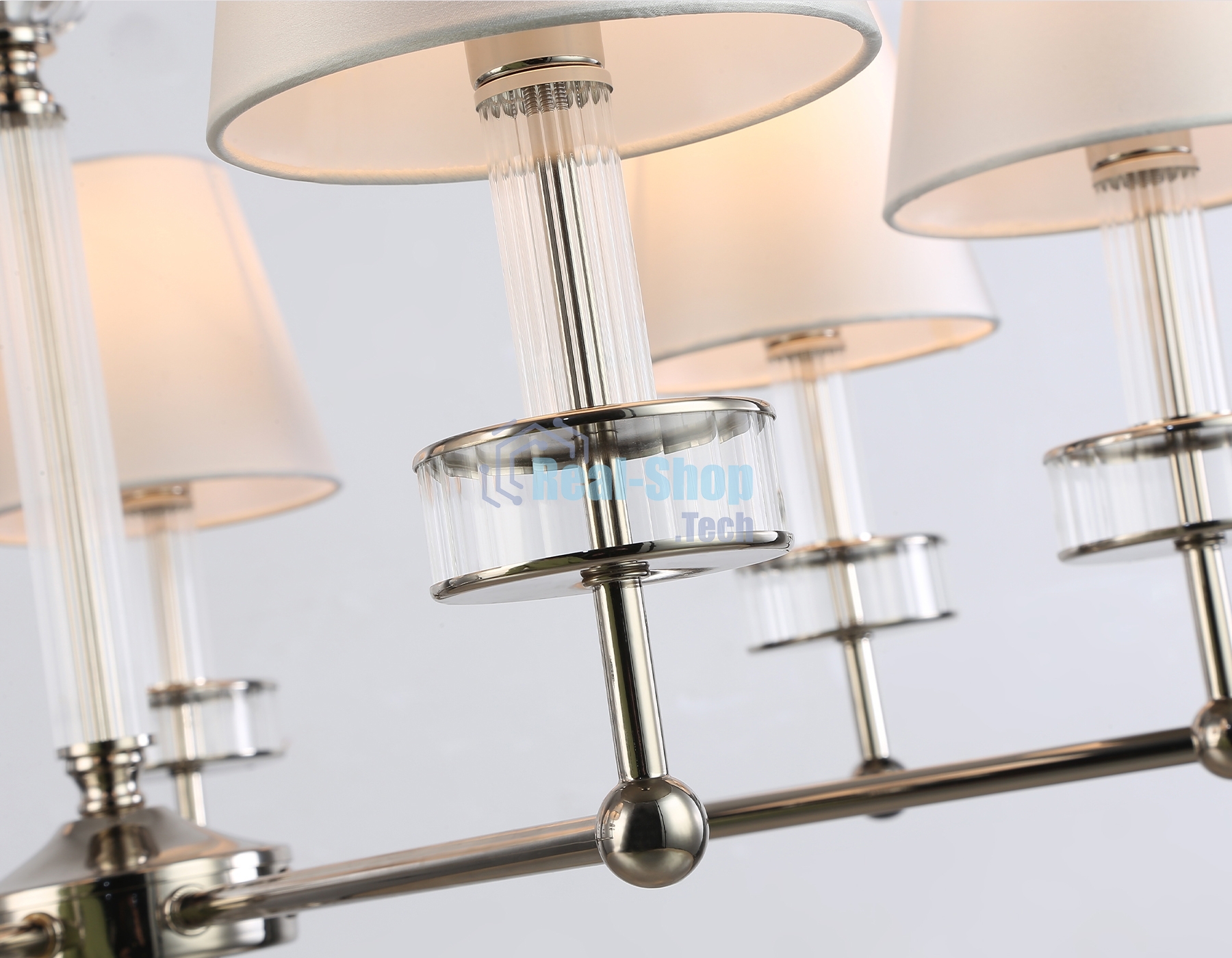 Люстра Ambrella light LH71003/7 BN/WH никель/белый E14*7 max 40W D820*1130