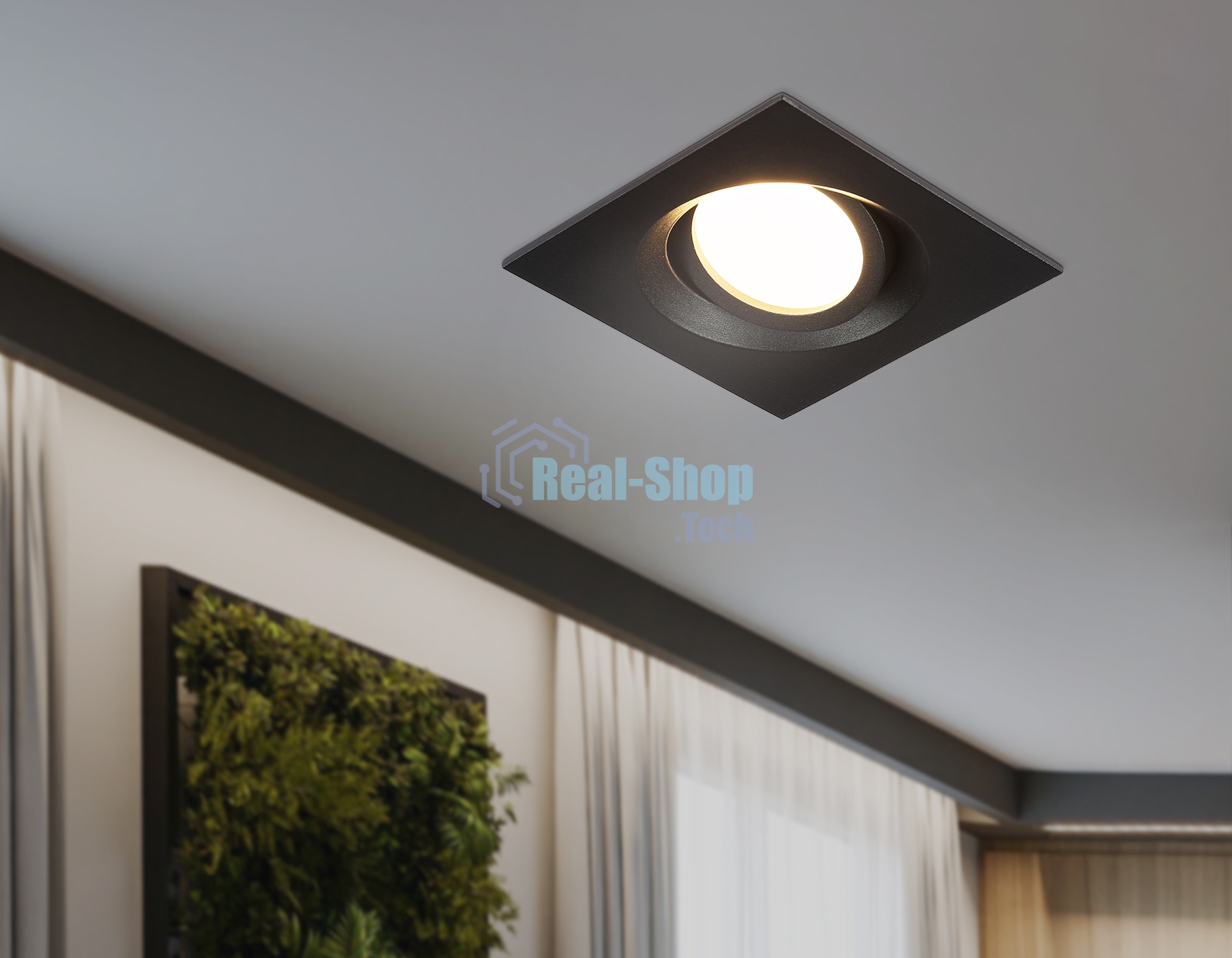 Встраиваемый поворотный точечный светильник Ambrella light TN102744 BK черный IP20 GU5.3 95*95*25