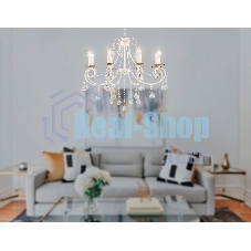 Светильник Ambrella light TR4917/8 WH/GD белый/золото E14/8 max 40W D740*930