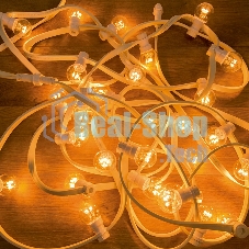 Гирлянда Neon-night LED Galaxy Bulb String 10м, белый каучук, 30 лампx6 LED теплый белый, влагостойкая IP65