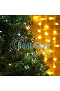 Елочная гирлянда с кольцом Neon-night, 7 нитей по 1,8 метра, цвет диодов белый, не соединяется