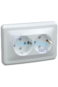 Розетка 2-м СП Вега РС12-3-ВБ с заземл. контактом без защ. штор 16А белый ИЭК ERV21-K01-16-DM