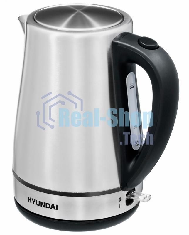 Чайник электрический Hyundai HYK-S3020 1.7л. 2200Вт серебристый матовый/черный (корпус: металл)