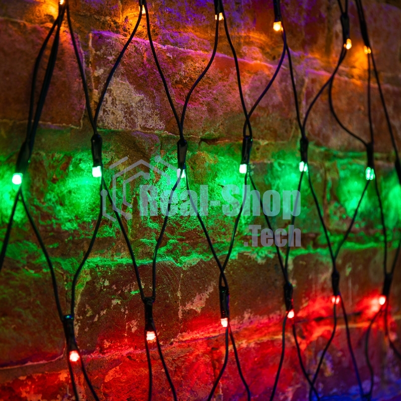 Гирлянда Neon-night Сеть 2х2х1.5 м, свечение с динамикой, прозрачный ПВХ, 136 LED, 230 В, цвет свечения мультиколор