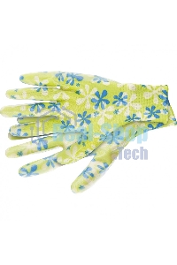 Перчатки садовые Palisad из полиэстера с нитрильным обливом, зеленые, S